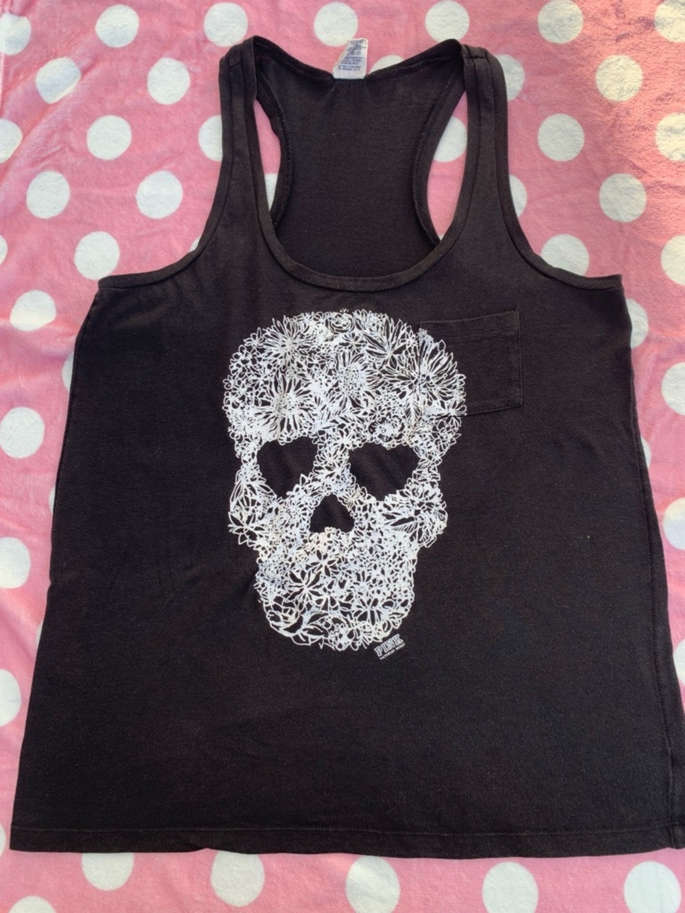 VS Pink Sugar Skull Pocket Tank